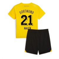 Stroje piłkarskie Borussia Dortmund Donyell Malen #21 Koszulka Podstawowej dla dzieci 2023-24 Krótki Rękaw (+ szorty)